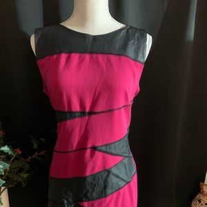 Nicole by Nicole Miller Berry Black Panel Dress